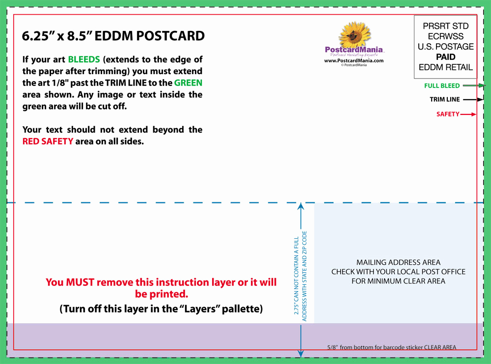 Back Of Postcard Template New Postcard Design and Mailing Free Templates