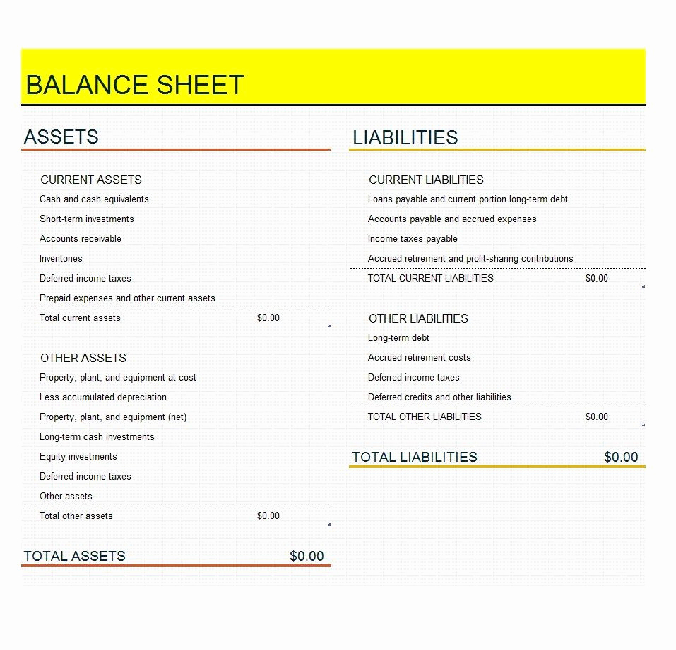 Balance Sheet Example Excel Luxury 41 Free Balance Sheet Templates &amp; Examples Free Template