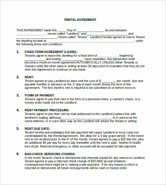 Basic Lease Agreement Template Luxury Free Rental Agreement Template 20 Free Word Pdf