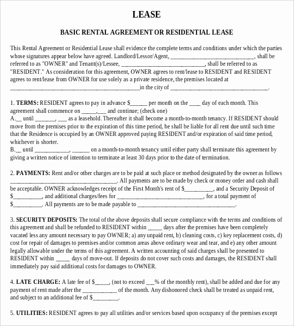 Basic Rental Agreement Pdf Beautiful Rental Agreement Templates – 15 Free Word Pdf Documents