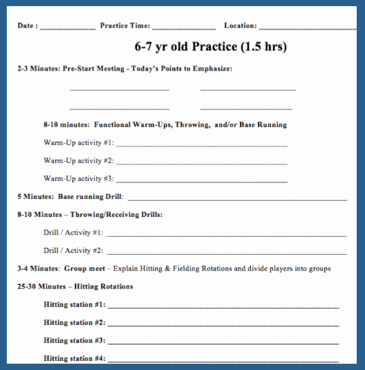 Basketball Practice Plan Template Best Of 28 Of softball Practice Plan Template Printable