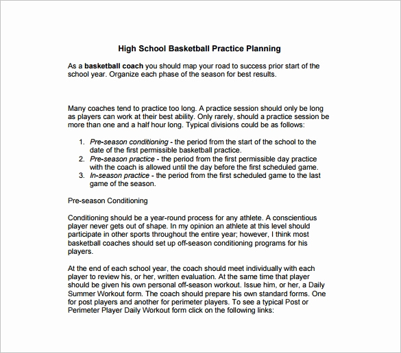 Basketball Practice Plan Template Best Of Basketball Practice Plan Template 3 Free Word Pdf