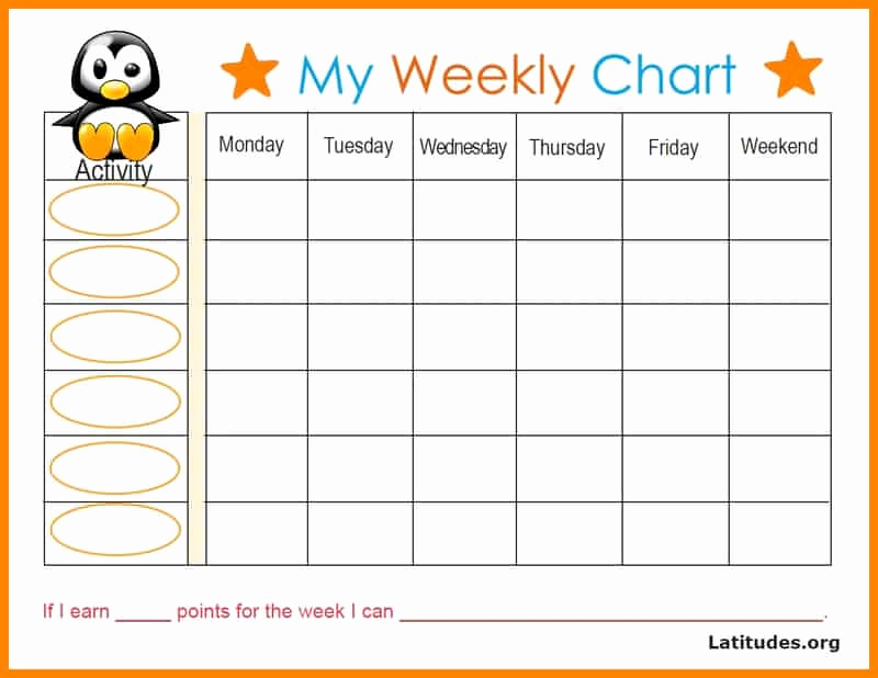 Behavior Charts for Home Beautiful Free Weekly Behavior Chart Baby Penguin