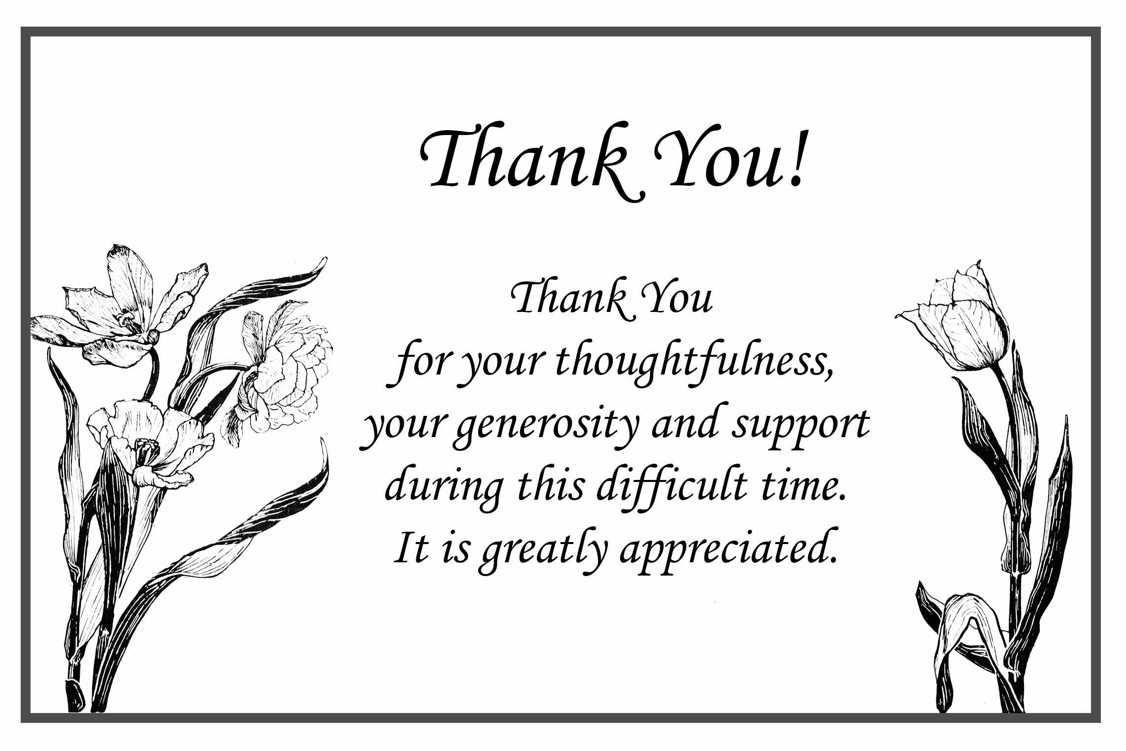 Bereavement Thank You Cards Elegant Printable Thank You Cards – Free Printable Greeting Cards