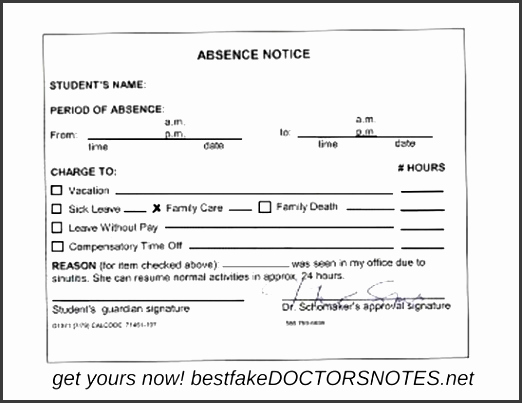 Best Fake Doctors Notes Awesome 7 Easy to Use Doctor Note Template Sampletemplatess