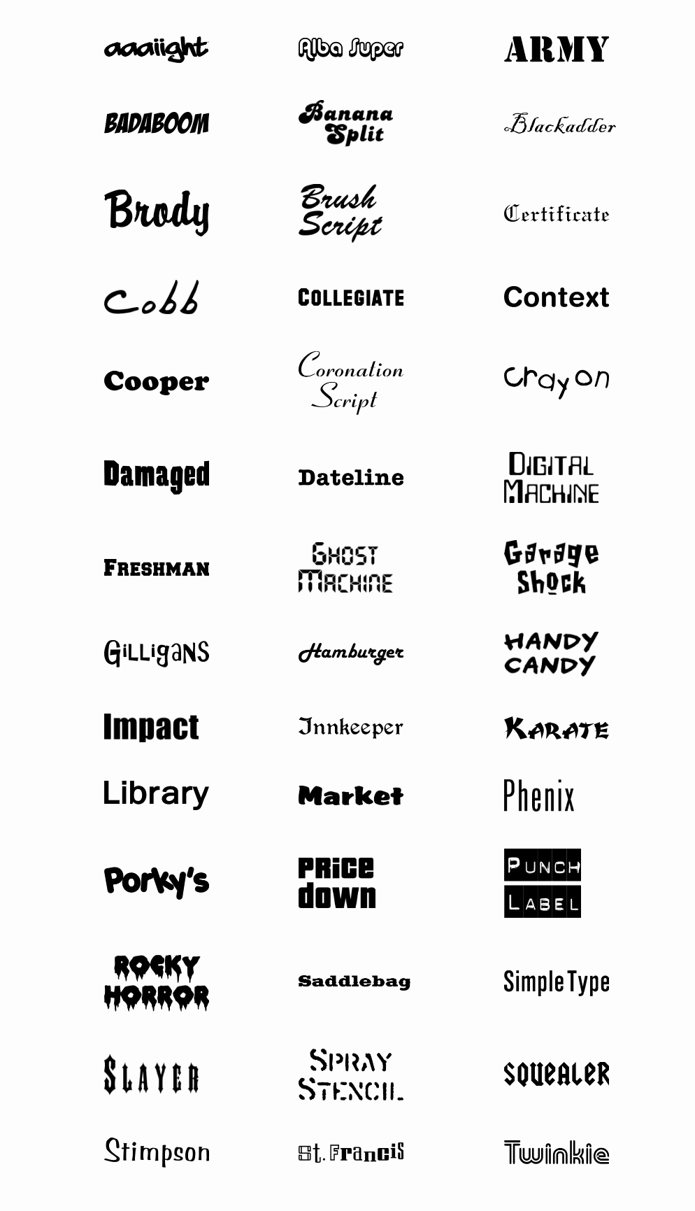 Best Fonts for T Shirts Unique Fonts