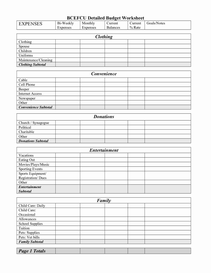 Bi Weekly Budget Template Awesome Free Printable Monthly Bud Worksheet