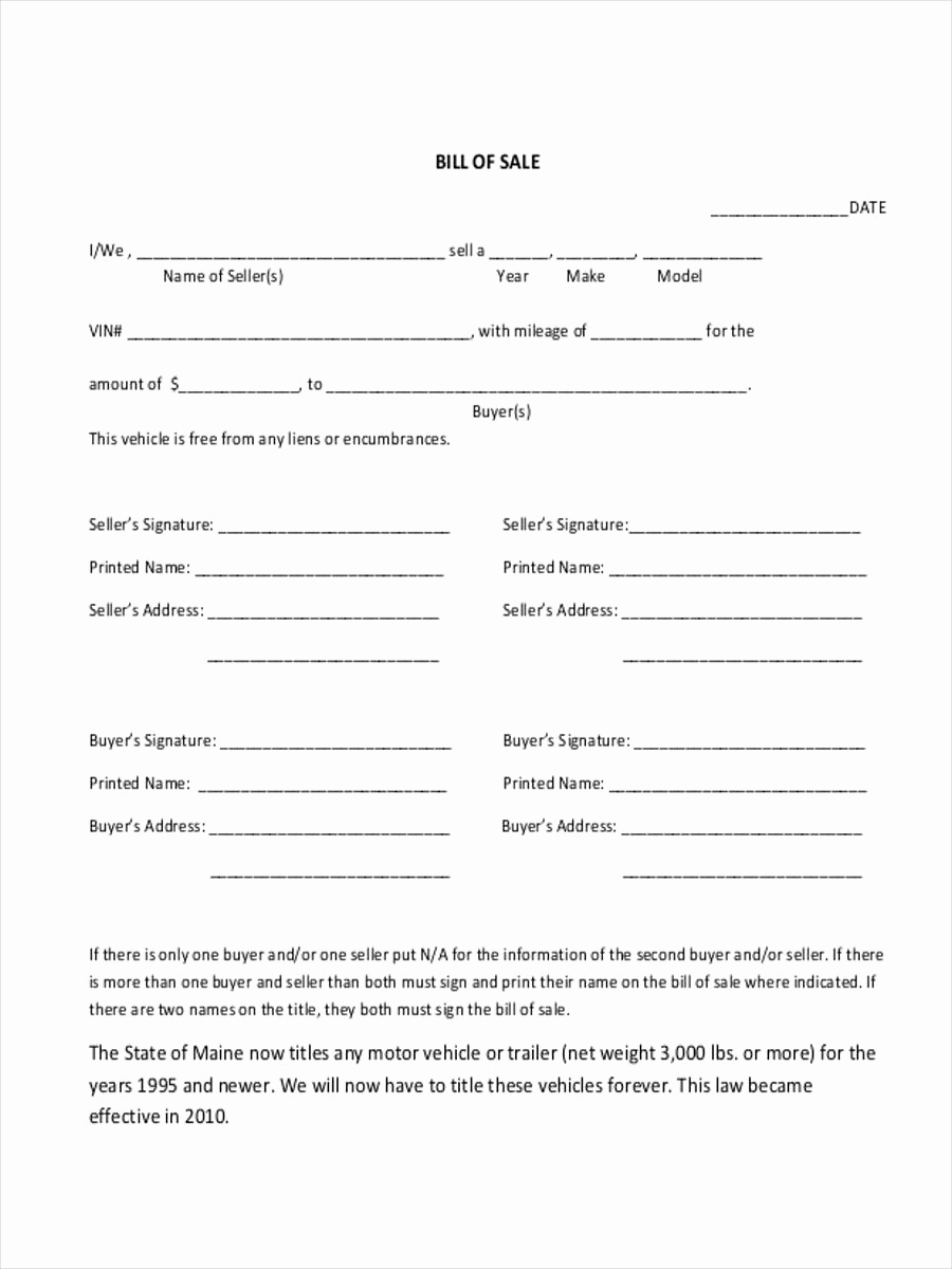 Bill Of Sale for Trailers Beautiful 6 Trailer Bill Of Sale forms Free Sample Example