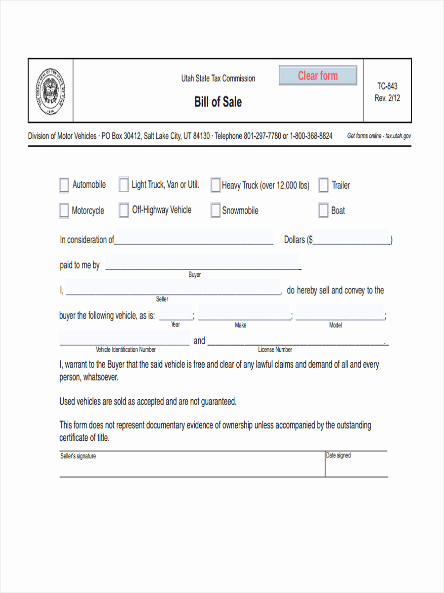Bill Of Sale for Trailers Fresh Trailer Bill Of Sale form 6 Free Documents In Word Pdf