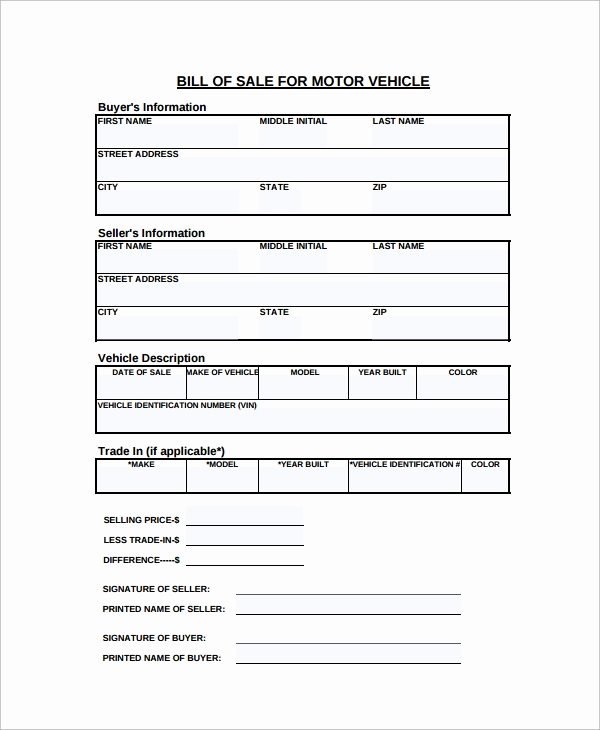 Bill Of Sale Motorcycle Awesome 8 Motorcycle Bill Of Sale Templates