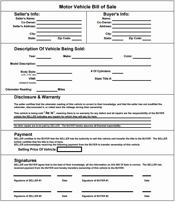 Bill Of Sale Motorcycle Lovely Bill Of Sale Template 44 Free Word Excel Pdf