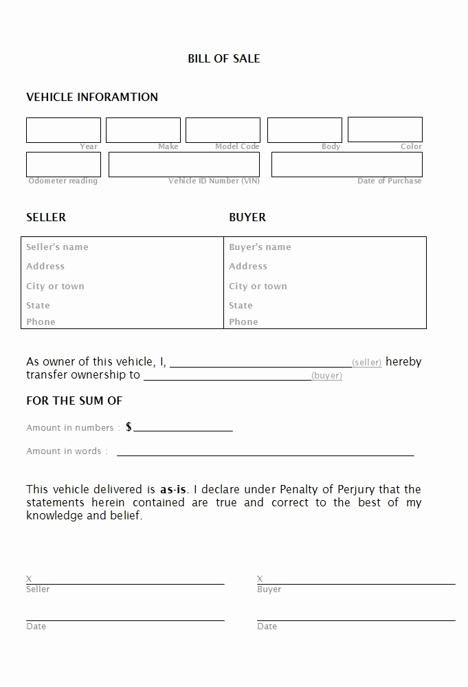 Bill Of Sale Printable Beautiful the Cars Guide Car Bill Of Sale Printable