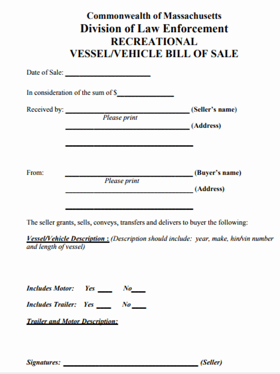 Bill Of Sale Trailer Lovely Trailer Bill Of Sale form 6 Free Documents In Word Pdf