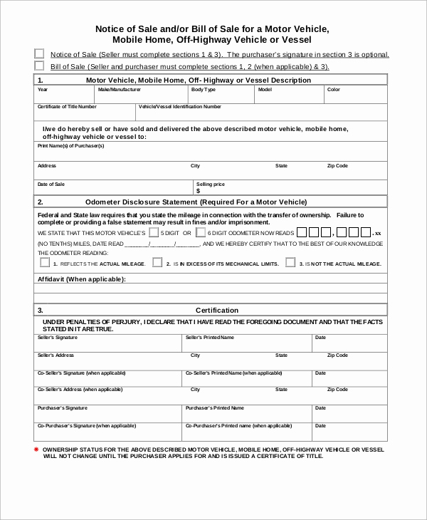Bill Of Sales Motorcycle Best Of Sample Bill Of Sale form 9 Examples In Pdf Word