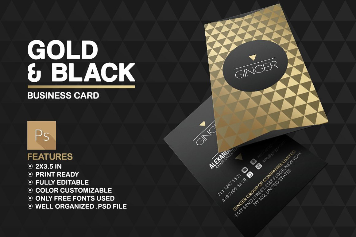 Black and Gold Business Cards Beautiful 25 Black and Gold Business Card Templates