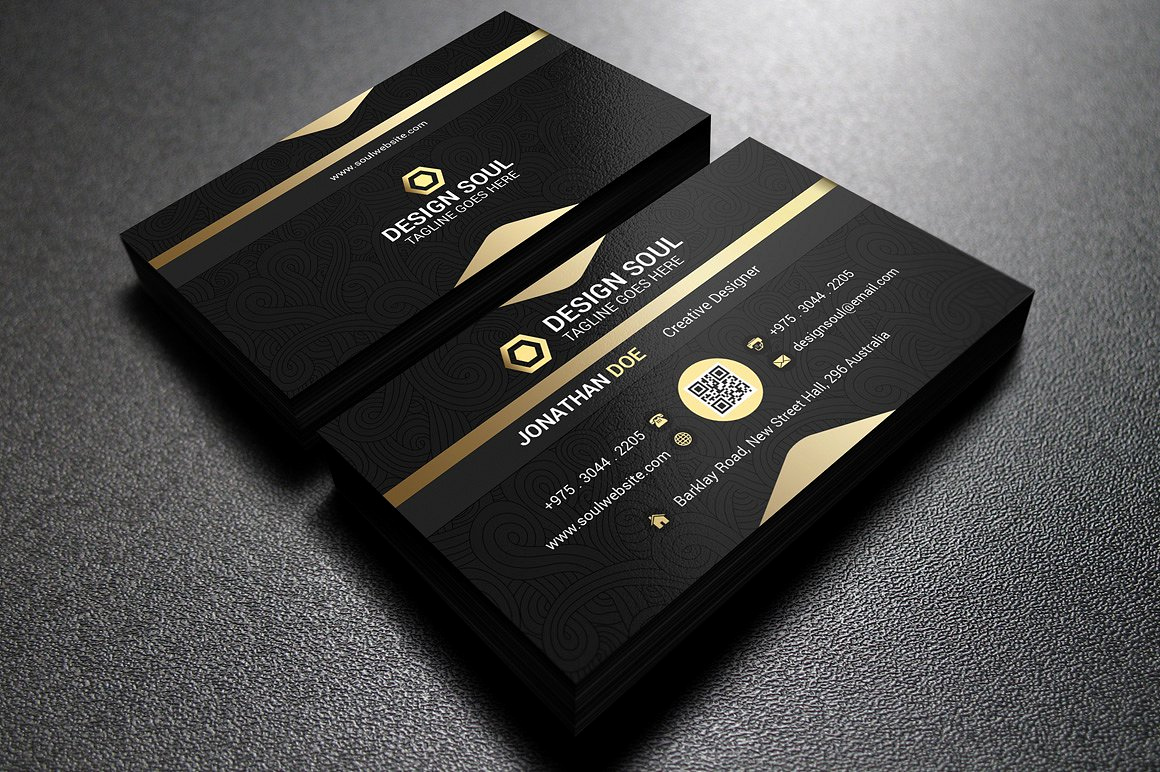 Black and Gold Business Cards Inspirational 25 Black and Gold Business Card Templates