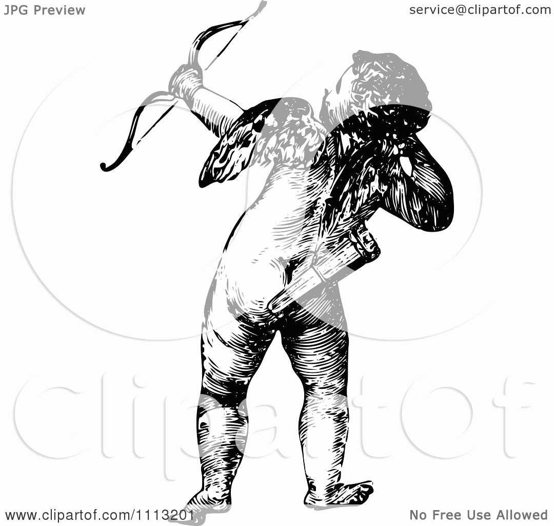 Black and White Illustration Best Of Clipart Vintage Black and White Cupid Shooting An Arrow