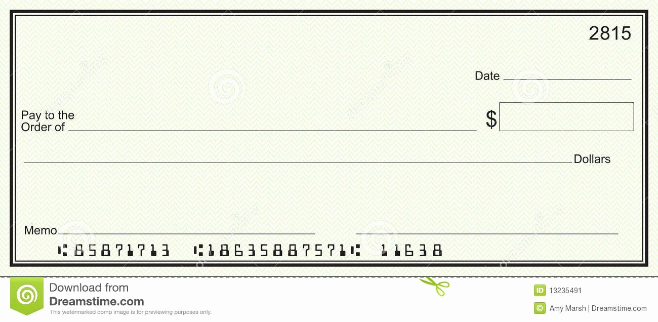 Blank Check Template Pdf Unique Blank Check Green Security Background Stock Image