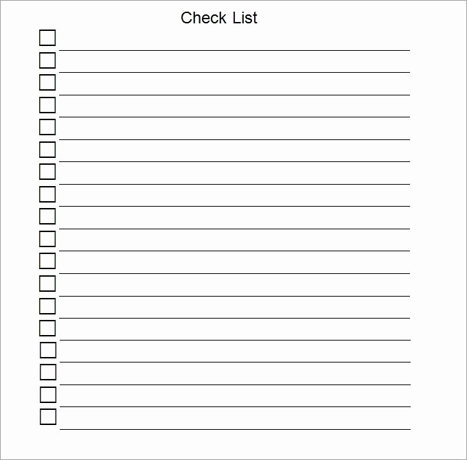 Blank Check Templates for Excel Awesome Blank Checklist Template
