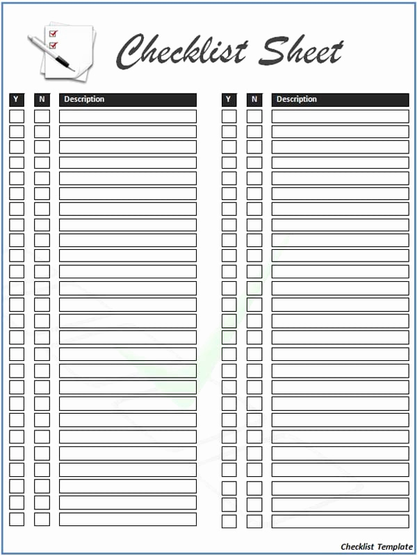 Blank Check Templates for Excel Luxury 5 Checklist Templates Word Excel Pdf Templates