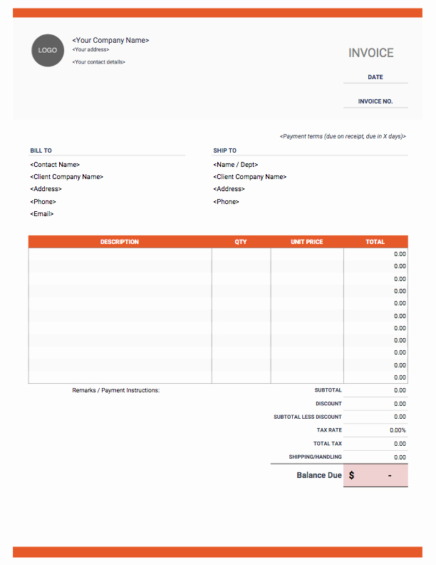 Blank Invoice Template Google Docs Beautiful Google Invoice with Xtremegraphicdesigns