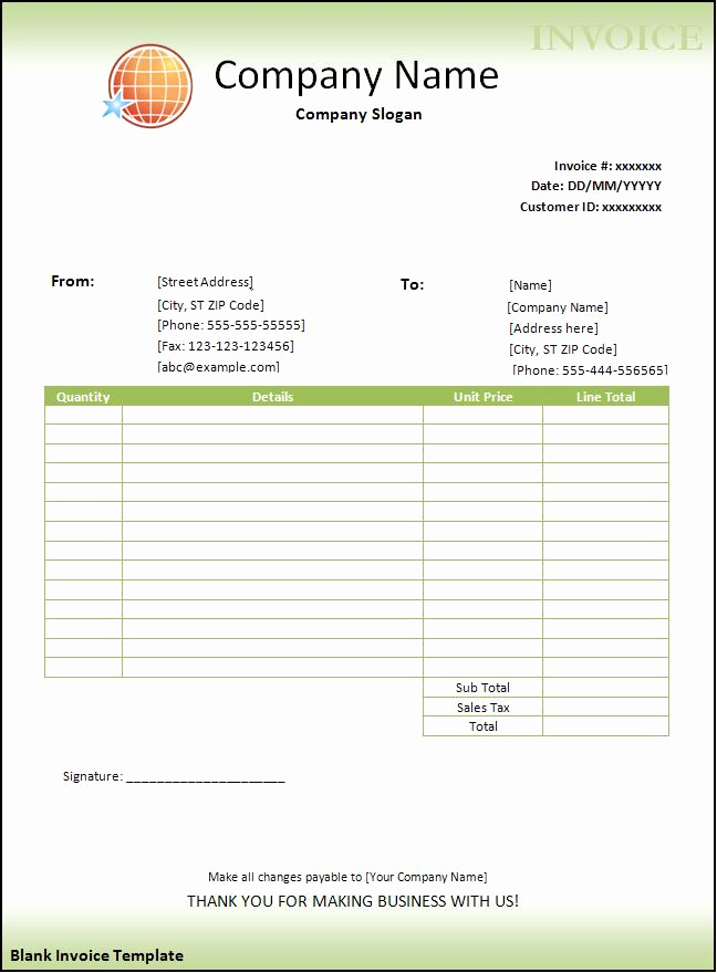 Blank Invoice Template Word Inspirational Free Download Invoice Template Microsoft Word