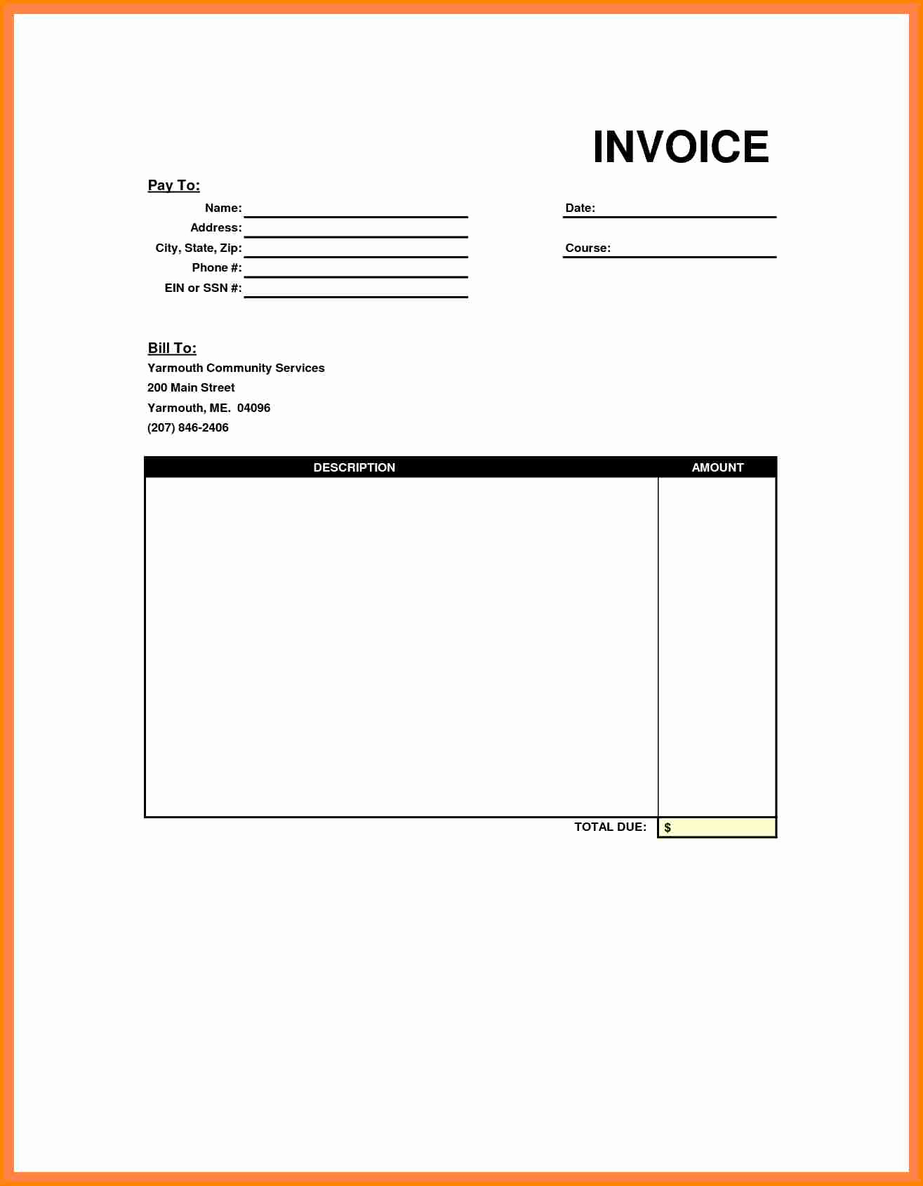 Blank Invoice Template Word Luxury 5 Blank Bill format In Excel