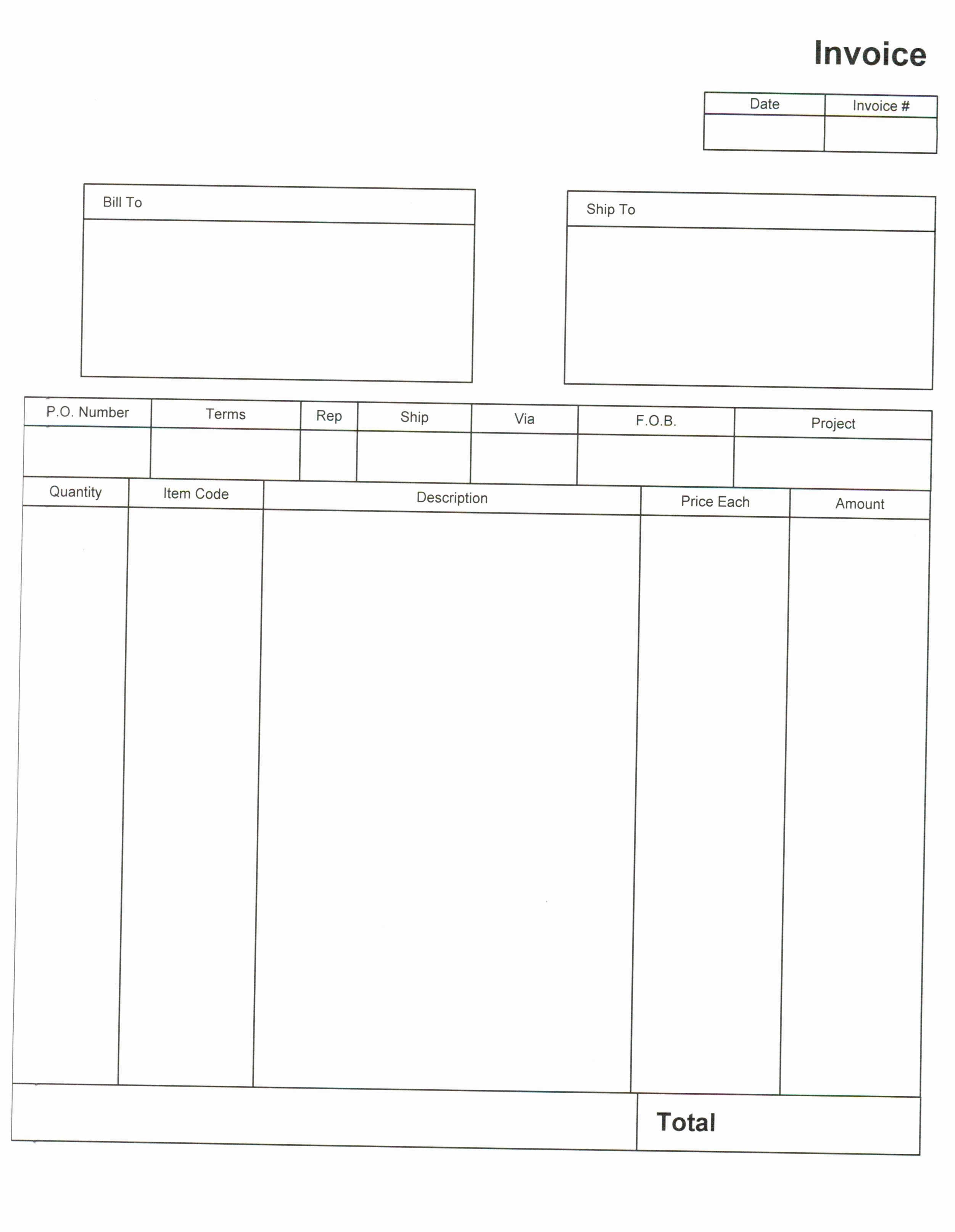 Blank Invoice Template Word New Invoice format Pdf