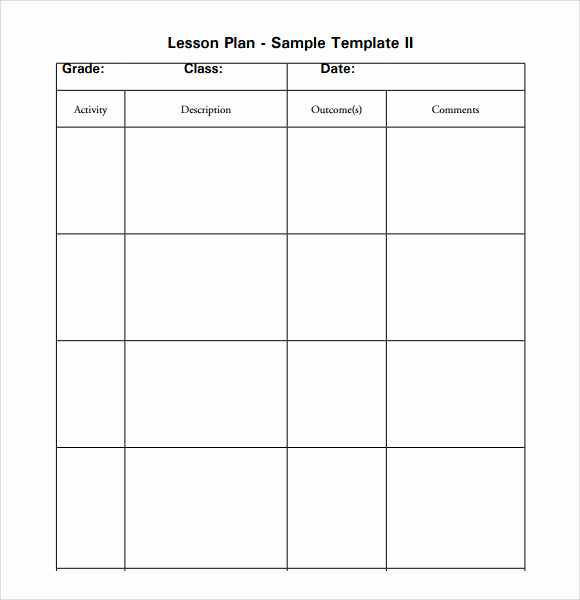 Blank Lesson Plan Template Pdf Fresh Sample Elementary Lesson Plan Template 8 Free Documents