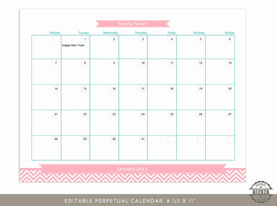 Blank Monthly Calendar Pdf Inspirational Printable Monthly Calendar Planner Grid Editable Pdf