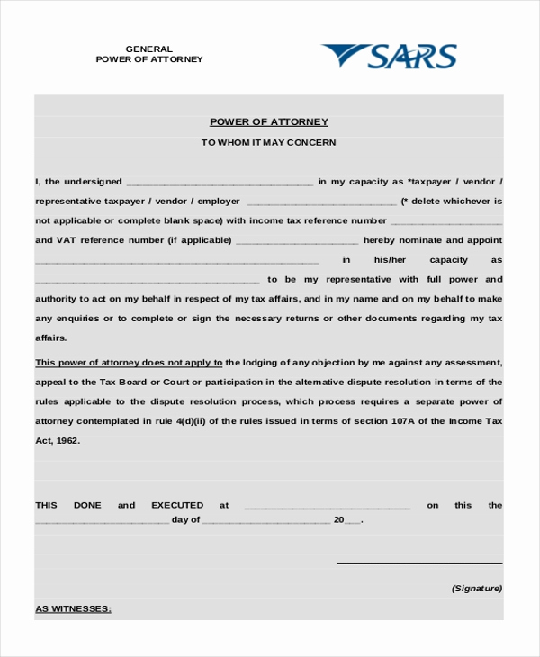 Blank Power Of attorney form Beautiful Sample General Power Of attorney form 10 Free Documents