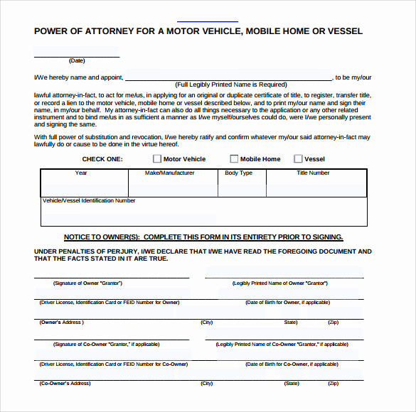 Blank Power Of attorney form Best Of 8 Blank Power Of attorney forms – Samples Examples