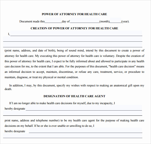 Blank Power Of attorney form Fresh 8 Blank Power Of attorney forms – Samples Examples