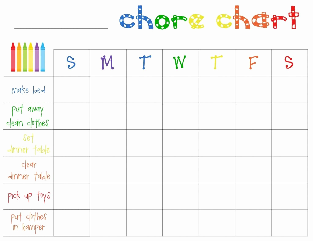 Blank Printable Chore Charts Lovely Free Printable Chore Charts for toddlers