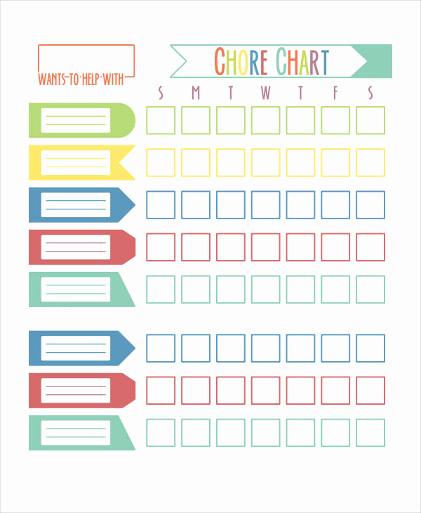Blank Printable Chore Charts New Printable Chore Chart 8 Free Pdf Documents Download