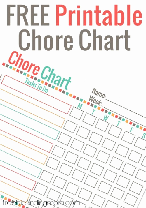 Blank Printable Chore Charts Unique 10 Free Printable Chore Charts for Kids