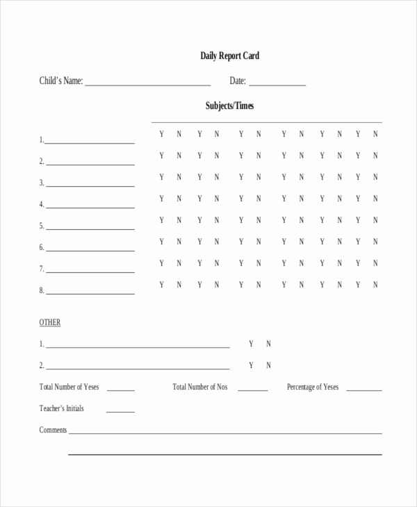 Blank Report Card Template Elegant 11 Report Card Templates Word Docs Pdf Pages