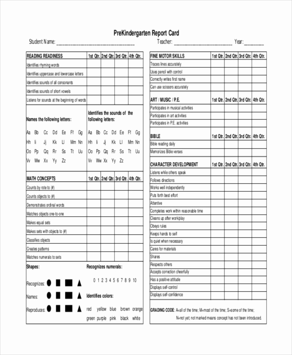 Blank Report Card Template Inspirational 11 Report Card Templates Word Docs Pdf Pages