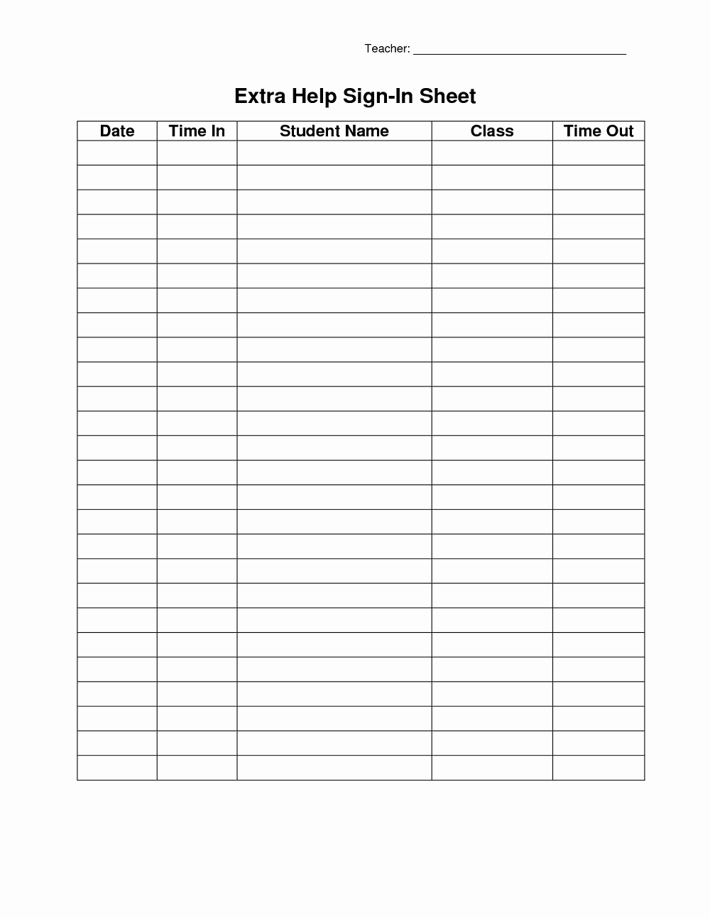 Blank Sign In Sheet Best Of Blank Sign Up Sheet Printable
