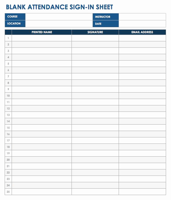 Blank Sign In Sheet Inspirational Free Sign In and Sign Up Sheet Templates