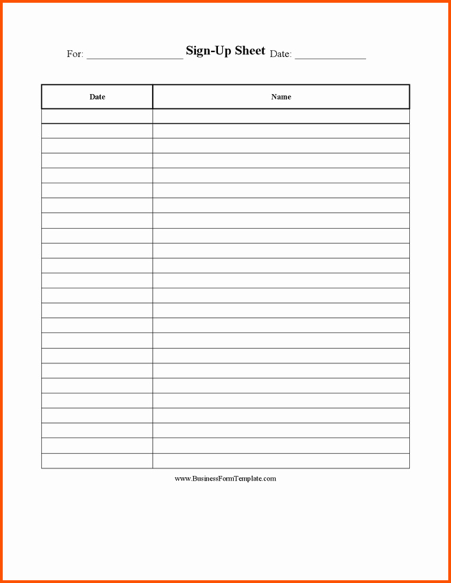 Blank Sign Up Sheet Lovely 8 Blank Sign In Sheet