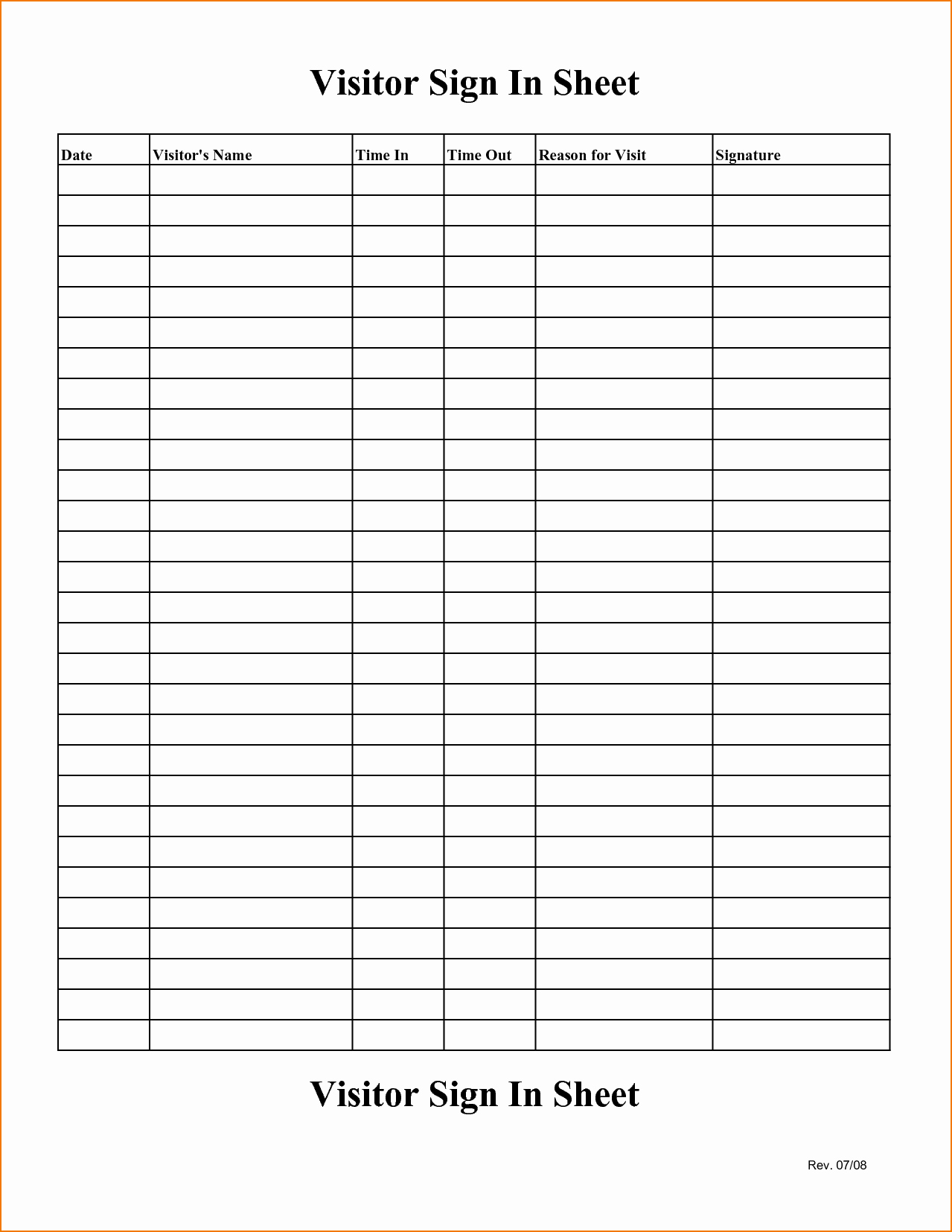 Blank Sign Up Sheet Luxury 5 Blank Sign In Sheet