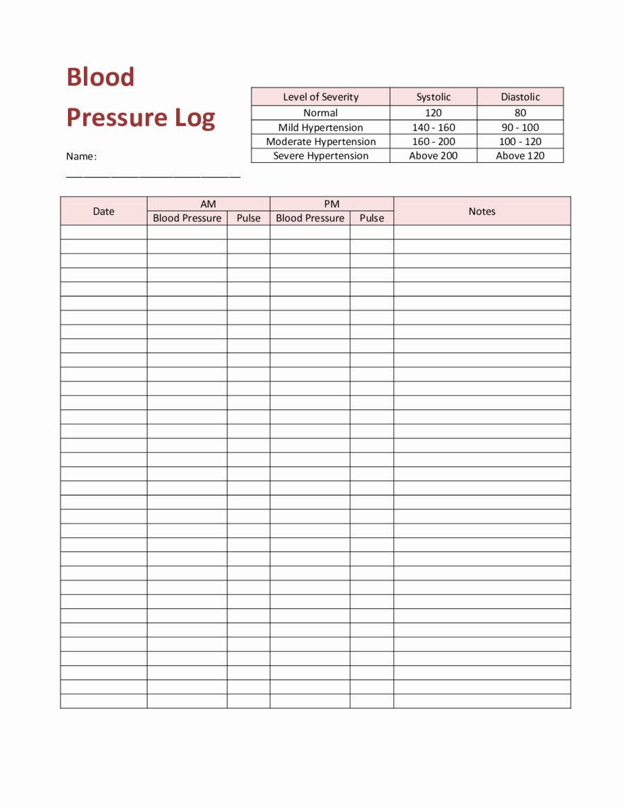 Blood Pressure Charts Pdf Fresh 2019 Blood Pressure Log Chart Fillable Printable Pdf