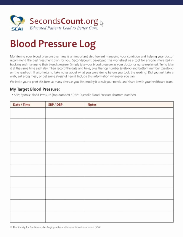 Blood Pressure Recording Chart Awesome Blood Pressure Log Sheet