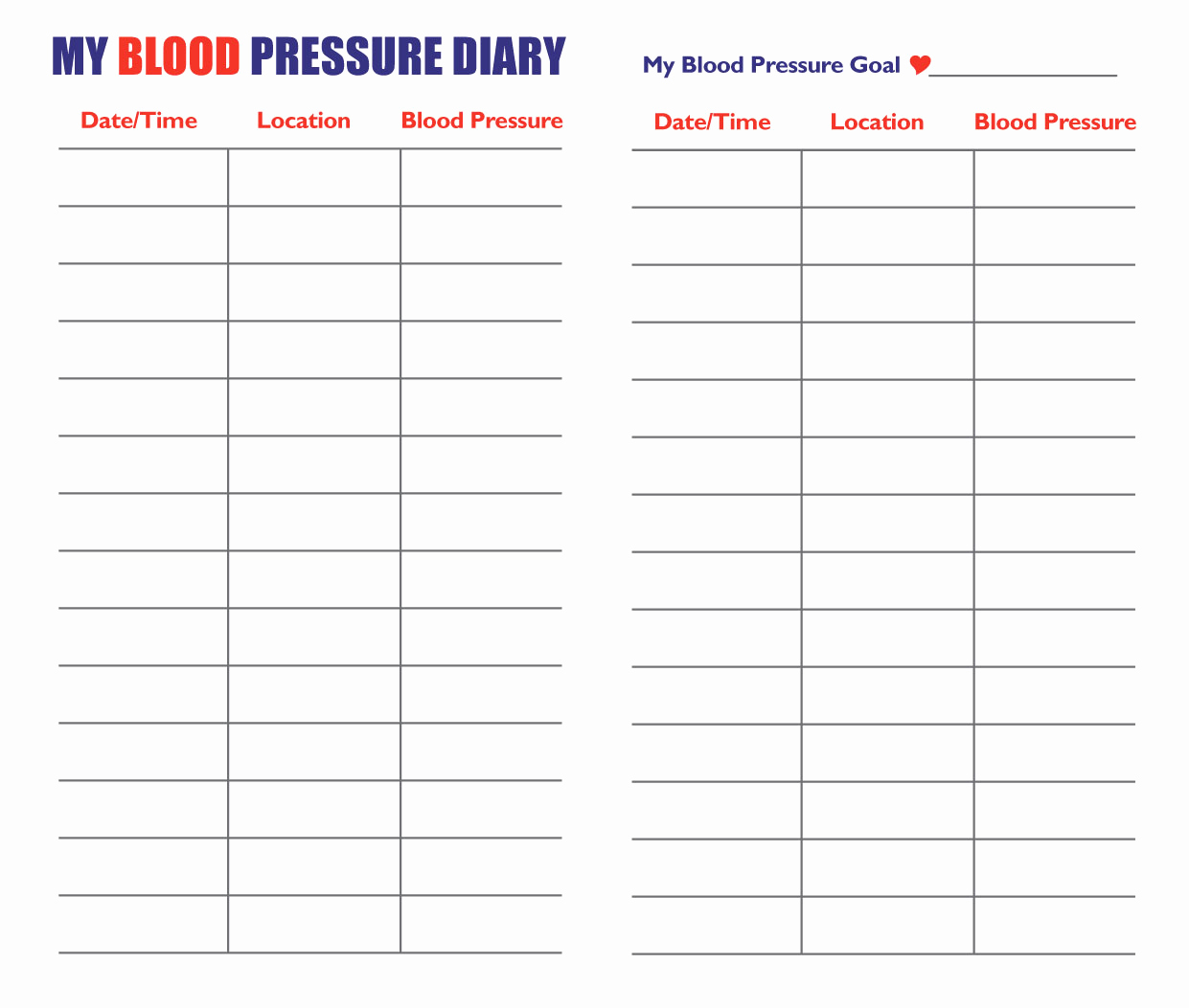 Blood Pressure Recording Chart Lovely 7 Best Of Blood Pressure Log Pdf Printable