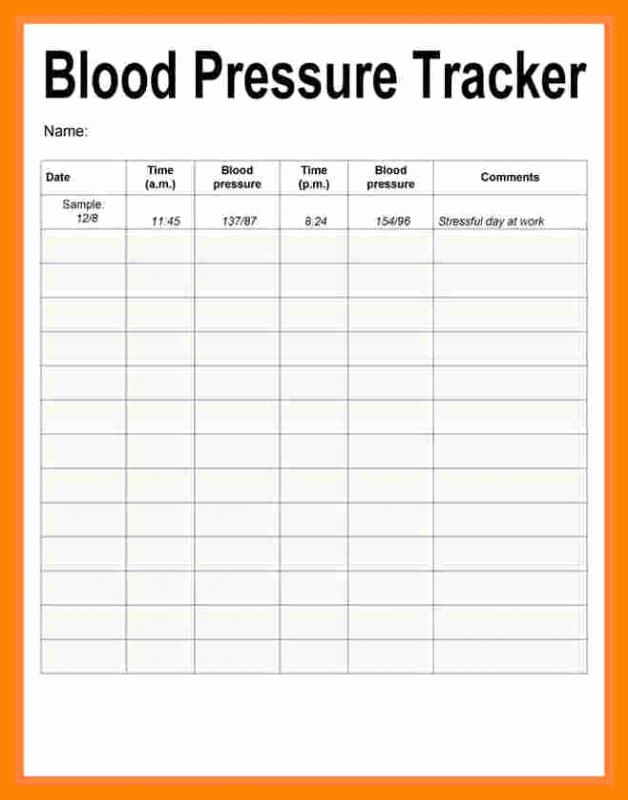 Blood Pressure Recording Chart New Blood Pressure Recording Chart
