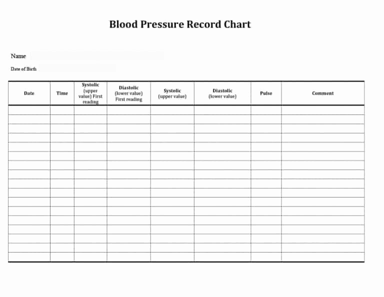 Blood Pressure Tracking Chart Luxury Printable Blood Pressure and Pulse Log