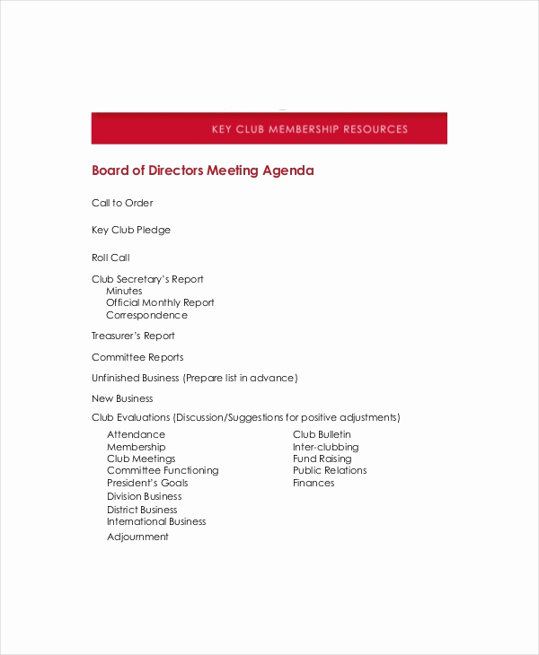 Board Meeting Agenda Template Best Of Board Of Directors Meeting Agenda Template – 8 Free Word