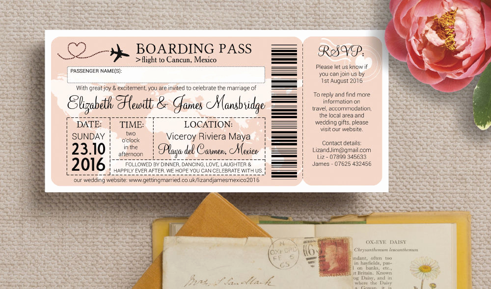 Boarding Pass Wedding Invitations Best Of Airline Boarding Pass Travel themed Wedding Invitation