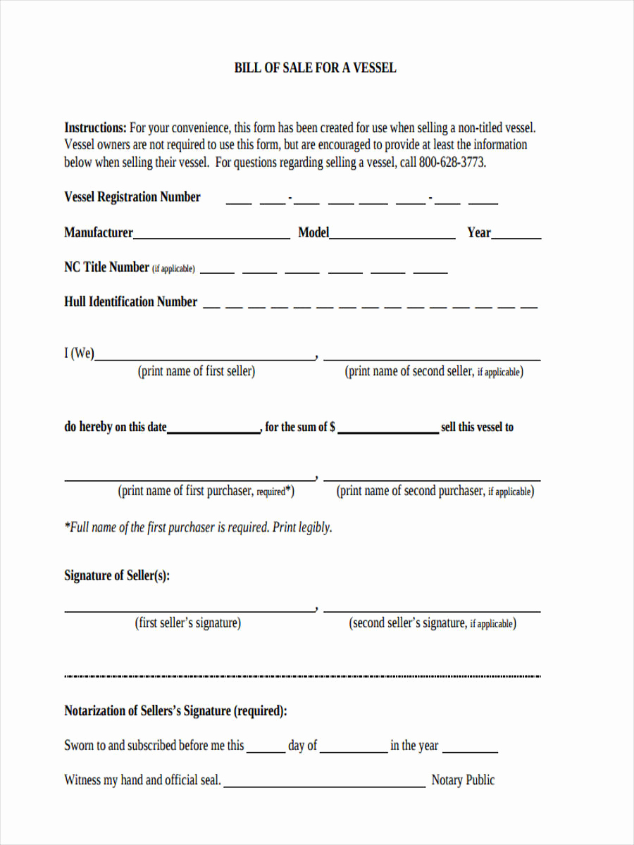 Boat Bill Of Sale form Beautiful 6 Boat Bill Of Sale form Sample Free Sample Example